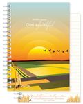 Christian Notebook, God is faithful, softback notebook A5 lined, with Psalm 119:90 Bible verse. Perfect as a Bible Study Journal or Christian Gift, by Just Cards Direct