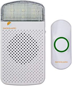 Safeguard Supply Wireless Doorbell Kit- 1000' Range Plug In Doorbell Ideal As Hearing Impaired Doorbell & Deaf Doorbell - Available 95dB Volume Setting & Attention Grabbing Flashing Doorbell Strobe