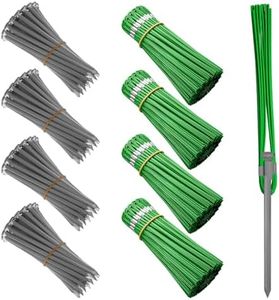 LGRAHED Playing Field Marking Whisker, Property Line Markers 6 Inch Whiskers with Lightweight Aluminum Stakes for Ground Markers, Survey Stakes, Construction Markers, Trail Markers(Green, 100 Pack)