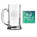 TheYaYaCafe Yaya Cafe Valentine Gifts for Worlds Best Boyfriend Engraved Beer Mug - Icon Beer 580ml