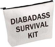 PWHAOO Diabadass Survival Kit Bag Diabetes Diabetic Supply Case Funny Diabetic Bag Gift, Diabadass Survival Kit B