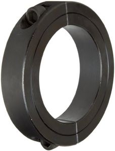 Climax Metals 2C-112 Black Oxide Plated Steel Two-Piece Clamping Collar, 1-1/8" Bore Size, 1-7/8" Outside Diameter, 1/4"-28 x 3/4" Set Screw