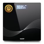 beatXP Wave Weighing Machine with Backlit LCD Panel & 6mm Thick Tempered Glass, Weight Machine for Body Weight with 2 Year Warranty