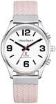 Hearkent British English Talking Watch for Women with Large Numbers Self-Setting for Visually impaired, Blind or Elder People (Nylon Pink)