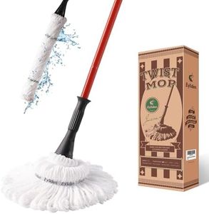 Eyliden Mop with 2 Reusable Heads, Easy Wringing Twist Mop, with 57.5 inch Long Handle, Wet Mops for Floor Cleaning, Commercial Household Clean Hardwood, Vinyl, Tile, and More