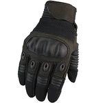 Full Finger Touch Screen Contact Gloves Hard Knuckle Cycling Biking Paintball Airsoft (Black, Medium)