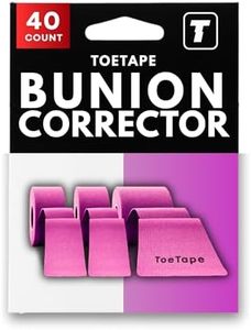 ToeTape - Kinesiology Tape for Moderate Bunions, Big Toe Sprains, Pain Relief and Support | 40 Pre-Cut Applications Included | Hypoallergenic and Sweatproof Kinesio Tape for Toe Joint Support (Pink)