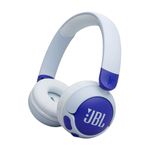 JBL Junior 320 BT, Wireless On-Ear Bluetooth Headphones for Kids with Built-In Mic, 50 Hours Playback, JBL Safe Sound, Low Volume, Easy Controls and Sticker Set, in Blue