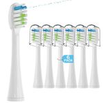 6 Pack Replacement Replacement Brush Heads for Waterpik Sonic Fusion Flossing Toothbrush Compatible with Sonic Fusion SF01/SF02 and Sonic Fusion 2.0 SF03/SF04- White with Caps