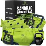 Magna REX Heavy Duty Training Sandbags for Fitness, Equipment for Home Workouts with 1 Outer Weight Training Bag, 3 Inner Sandbags, and 1 Kettlebell -Lykit