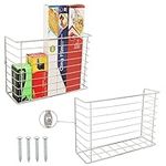 BELLE VOUS 2 Pack Wall-Mounted Hanging Kitchen Storage Baskets - Metal Wire Organiser Rack for Cupboard/Cabinet Door - Rustic Farmhouse Decor Kitchen/Bathroom/Pantry Bin Shelves for Clingfilm & Wrap