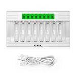 EBL 8 Bay AA AAA Battery Charger, Upgraded Rapid LCD Batteries Charger for NiMH Rechargeable Batteries (Upgraded Charger)