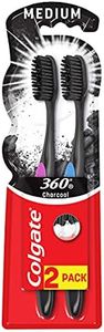Colgate 360° Black, cepillo de dientes mediano, paquete de 2