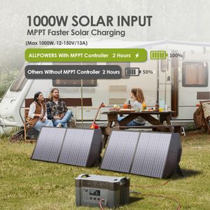 ALLPOWERS S2000 PRO Portable Power Station – 1451Wh, 140W Foldable Solar Panel, 2400W AC, UPS Backup Battery for Home, RV, Camping