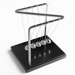 Newtons Cradle Pendulum Balls, Educational Physics Large Balance Balls Desktop Decoration Swinging Ball Desk Toy for Office Home Living Room Science Gifts (Z Shape)