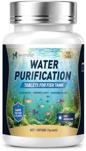Aquarium Water Purification Tablets, Fish Tank Water Clarifier for Cloudy Water, Aquarium Cleaner Tablets for Freshwater Tanks, Safe for Fish, Shrimp & Plants, 100 Count