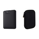 WD 1 TB Elements Portable External Hard Drive - USB 3.0, Black & Amazon Basics External Hard Drive Case