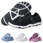 Hike Footwear Theora Pro - Ergonomic Supportive & Non-Slip Barefoot Shoes, Zero Drop Minimalist Trail Running Boots with Arch Support & Wide Toe Box, Unisex, Black, 7 Wide Women/5 Wide Men