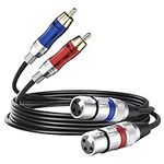 GearIT Dual 2 XLR Female to Dual 2 RCA Male Cable (6.6ft) 2-XLR to 2-RCA Female to Male Plug for Home Theater Mixers Amplifiers Hi-Fi Systems Microphone, 6.6 Feet