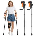 Dyna-Living 3-Angle Adjustable Forearm Crutches for Adults, Lightweight Elbow Crutches with with Ergonomic Handle,Crutches for Adults Women Men, Height Adjustable,Non-Slip Base (1 Pair)