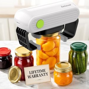 Electric Jar Opener for Seniors, Automatic Hands Free Jar Opener with One Touch Operation, Easy Open Bottle & Jar Opener for Arthritis, Cordless Kitchen Gadget(White/Green)
