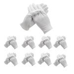 48 Pcs (24 pairs) White Cotton Gloves for Dry Hand Moisturizing Cosmetic Eczema Hand Spa and Coin Jewelry Inspection , checking gloves,Serving Gloves Stretchable Lining Gloves Moisturizing Gloves