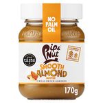 Pip & Nut - Smooth Almond Butter (6 x 170g) | Natural Nut Butter, No Palm Oil, No Added Sugar, Hi-Oleic Almonds, High in Unsaturated Fats, Gluten Free, Vegan, Dairy Free