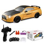 Desdoni Rc Drift Car 2.4Ghz 1:24 Scale 4Wd High Speed Remote Control Cars Vehicle With Led Lights Batteries&Drifting Tires Racing Sport Toy Cars For Adults Boys Girls Kids Gift, Yellow