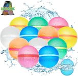 Reusable Water Balloons Outdoor Toy, Magnetic Silicone Water Balloon for Kids Adults, Outdoor Summer Beach Pool Party Toys, Water Games Toy Summer Fun Party Supplies(Glow-12pc)