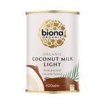 Biona Organic Light Coconut Milk 400 ml (Pack of 6)