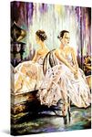 Startonight Canvas Wall Art - Ballerina Near the Mirror, Women Painting Artwork for Living Room Large Framed 80 x 120 CM