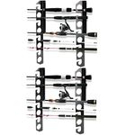 YHAspace 2Pack Fishing Rod Holder/Fishing Rod Rack/Fishing Pole Holder Wall/Ceiling Mount, Hold up to 16 Fishing Rods, Fishing Poles Storage & Display