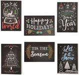 48 Pack Merry Christmas Cards with Envelopes 4x6, Festive Holiday Greeting Card for Xmas, 6 Chalkboard Designs