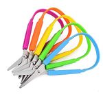 5 Pack Loop Scissors, Loop Handle Self-Opening Adaptive Scissors for School, Kids Safety Scissors Children and Adults Special Needs, 7.8 Inches(Red Yellow Black Blue Green)