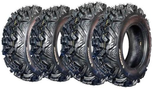 GarveeTech 25x8-12 & 25x10-12 ATV/UTV Tires 6PR All-Terrain Tires (4, 25X8-12 ＆ 25X10-12)