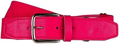 CHAMPRO Baseball Belt with Leather Tab, Optic Pink, Youth