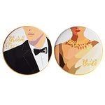 Papboo Bride and Groom Combo, Team Groom and Team Bride Wedding Badges Glossy Finished for Groom and Bride (Pack of 30, 63 mm)…