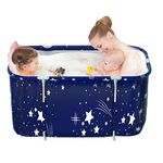 Portable Foldable Bathtub, Adult Folding Soaking Bathtub,47in*22in Soaking Standing Bathtub, Household Freestanding Thick Plastic Folding Bath Tub for Adults