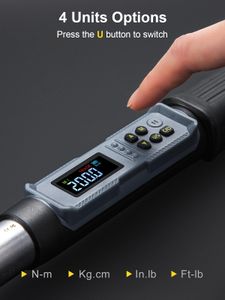 GROWNEER Digital Torque Wrench Set, 1/2'' Drive, 10-200 Nm, LED Indicator