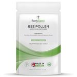 Bodygenix Bee Pollen Capsules - 500mg Antioxidant Formula Wound Healing Immune System Menopause Symptoms Relief Support Natural Supplement - 60 Caps 2 Month Supply