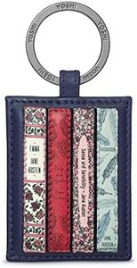 Yoshi - Portachiavi in pelle, motivo: Jane Austen, colore: Blu navy