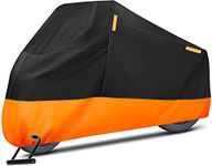 Puroma Motorcycle Cover, XXX-Large Waterproof Motorbike Cover Outdoor Indoor Scooter Shelter Protection with 4 Reflective Strips for Harley Davidson, Honda, Suzuki, Kawasaki, Yamaha