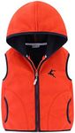 LittleSpring Little Boys' Vests Zipper Pocket Size 7-8 US Orange