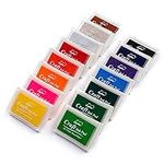 Lsushine Craft Ink Pad Stamps Partner DIY Color,15 Color Craft Ink Pad for Stamps, Paper, Wood Fabric (Pack of 15)
