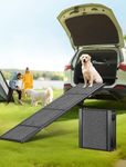 Extra Long 170cm Foldable Dog Ramps for Cars, Pet Ramps for Dogs with Non-Slip Rug Surface, Extra Wide Dog Steps for Medium & Large Dogs Up to 250LBS Enter a Car, SUV & Truck