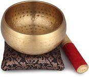 Zap Impex Beautiful new hand hammered brass singing bowl Tibetan meditation yoga singing bowl 5 inch