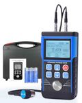 Ultrasonic Paint Thickness Gauge 0.8-500mm, High Precision ±0.05mm, 130S Glass Thickness Gauge, 0.01mm Resolution, MAX/AVG/MIN/CTN/SNG/CAL Modes for Most Industrial Materials, Data Storage & Alarm
