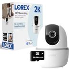 Lorex Pan & Tilt Indoor Security Camera - Wireless 2K WiFi Camera with Person Detection, Two-Way Talk and Smart Home Compatibility (16GB MicroSD)