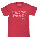 Tee Luv Men's Distressed Dr Pepper Trust Me I'm A Dr Soda Logo Shirt, Red Heather, L