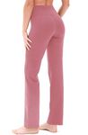 icyzone Bootcut Yoga Pants for Women - Tummy Control Workout Sports Trousers Exercise Running Pants (L, Cameo Pink)